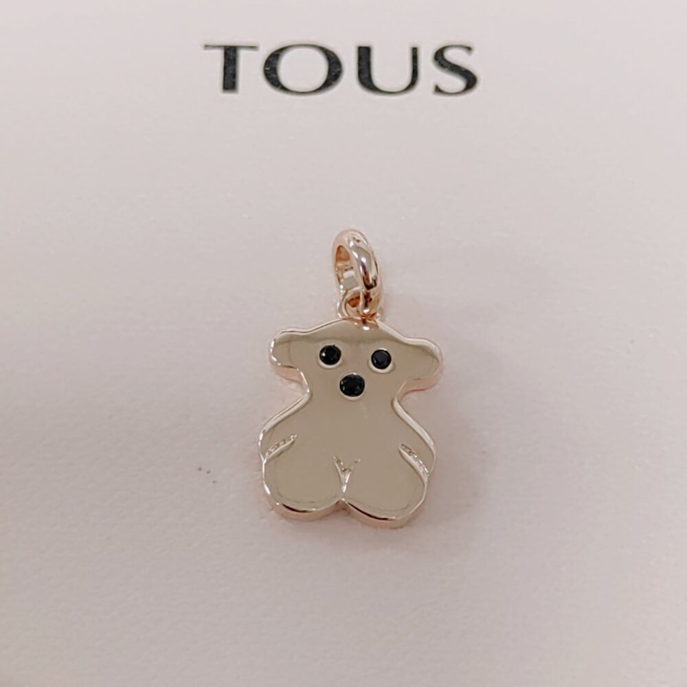 TOUS Charm Sweet Dolls Pendant in Rose Silver Vermeil with Spinel Necklace Charm - Picture 1 of 6